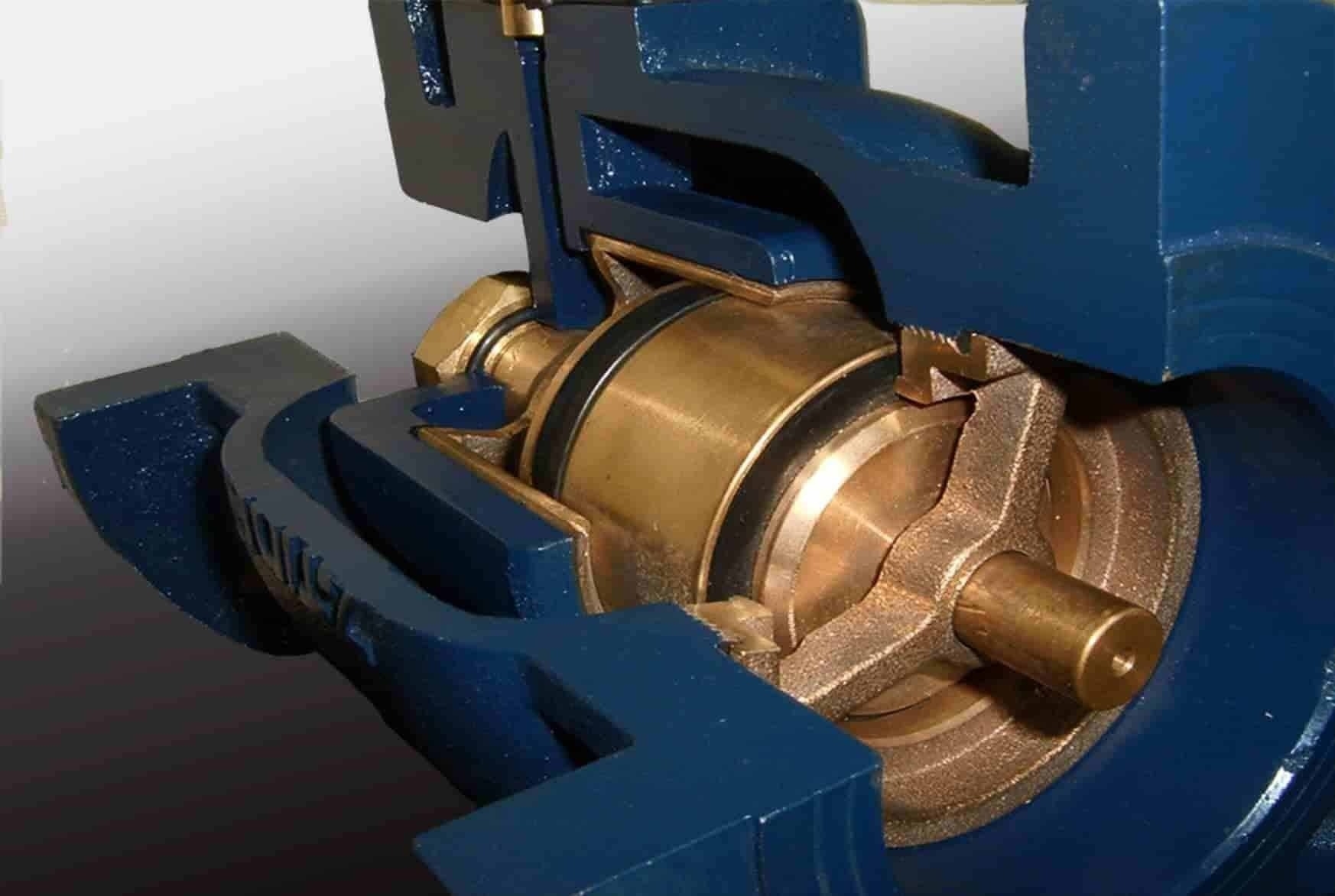 Řez pístového tlakového regulačního ventilu